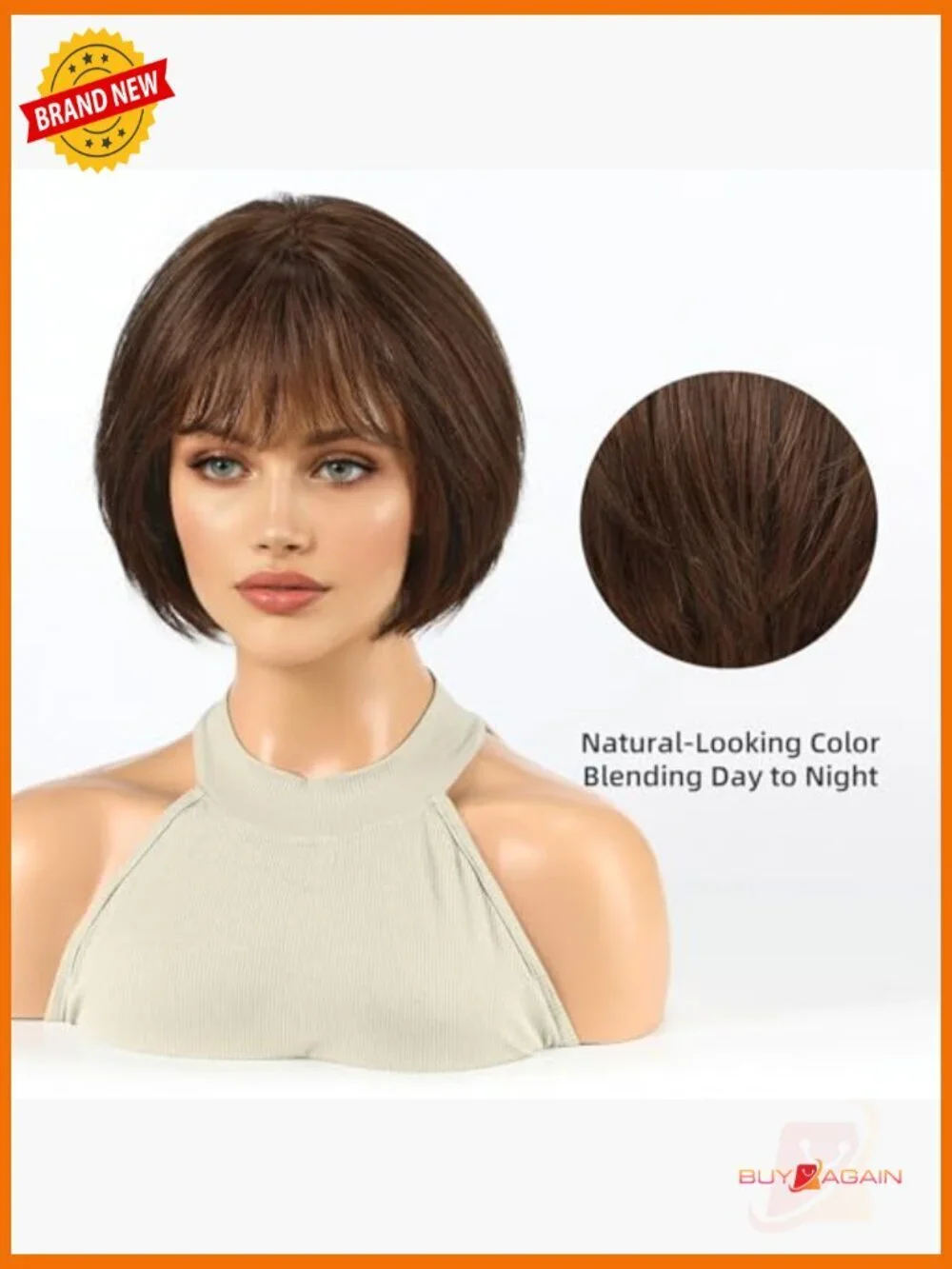 Short Bob Human Hair Wig with Bangs – Soft & Natural for Everyday Wear